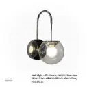 OPTARA Wall Light - Ø:120mm, 3000K, Stainless steel+Glass+Marble, Mirror black+Grey BD33098-120M