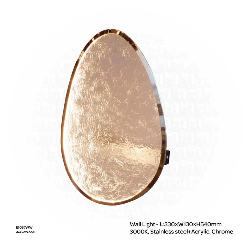 [E1057WW] OPTARA Wall Light - L:330×W130×H540mm, 3000K, Stainless steel+Acrylic, Chrome BD77819-C