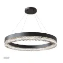 OPTARA Pendant Light - Ø:600×H2500mm, 3000K, Stainless steel+Crystal, Mirror black D22830-600