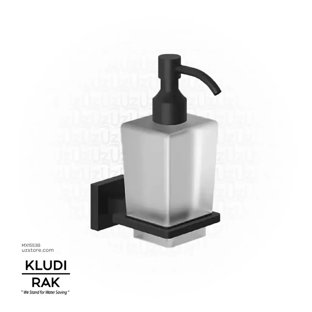 [MX1553B] KLUDI-HARMONY Wall Mounted Soap Dispenser, Glass - 225 Ml - Matt Black RAK24033.BK2