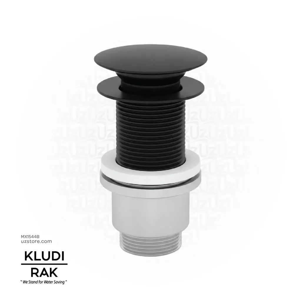 [MX1544B] RAK KLUDI ACCESSORIES: Click Clack Waste Fitting Without Over Flow Hole - Black Matt RAK22025UK.BK2 