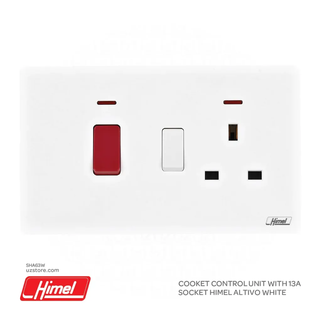 Cooket Control Unit with 13A Socket Himel Altivo White HWDALCCU