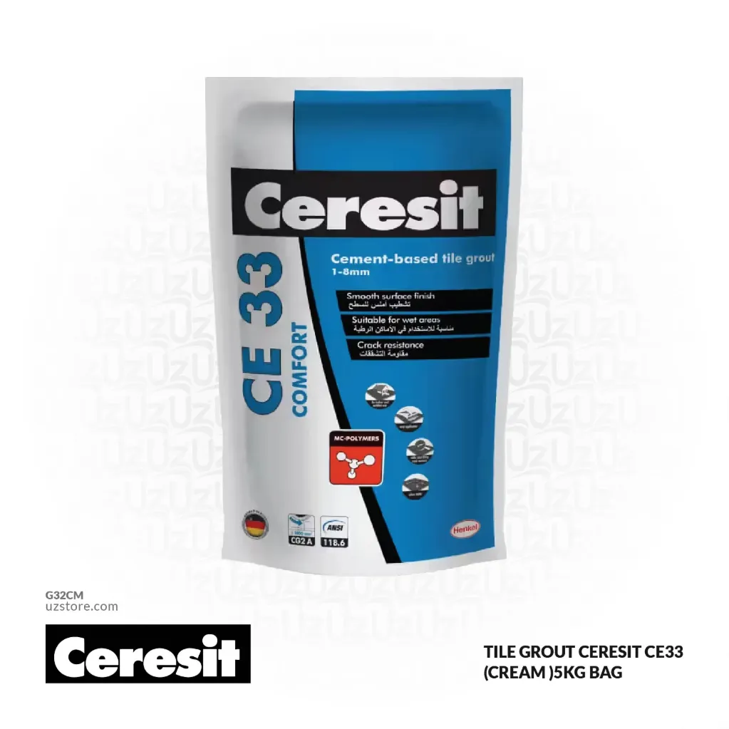 [G32CM] Tile Grout Ceresit CE33 (CREAM )5Kg Bag