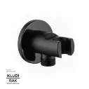 KLUDI RAK Black Wall Supply with Shower Holder Brass DN 15, Size 32 x 89 mm Matt Black  RAK22082.BK2