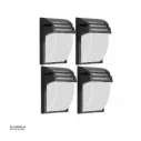 KNVIX - Wall Outdoor Light - E27, 180×245×95mm, Glass+Aluminum, Matt Black,  024-1L 4 PC