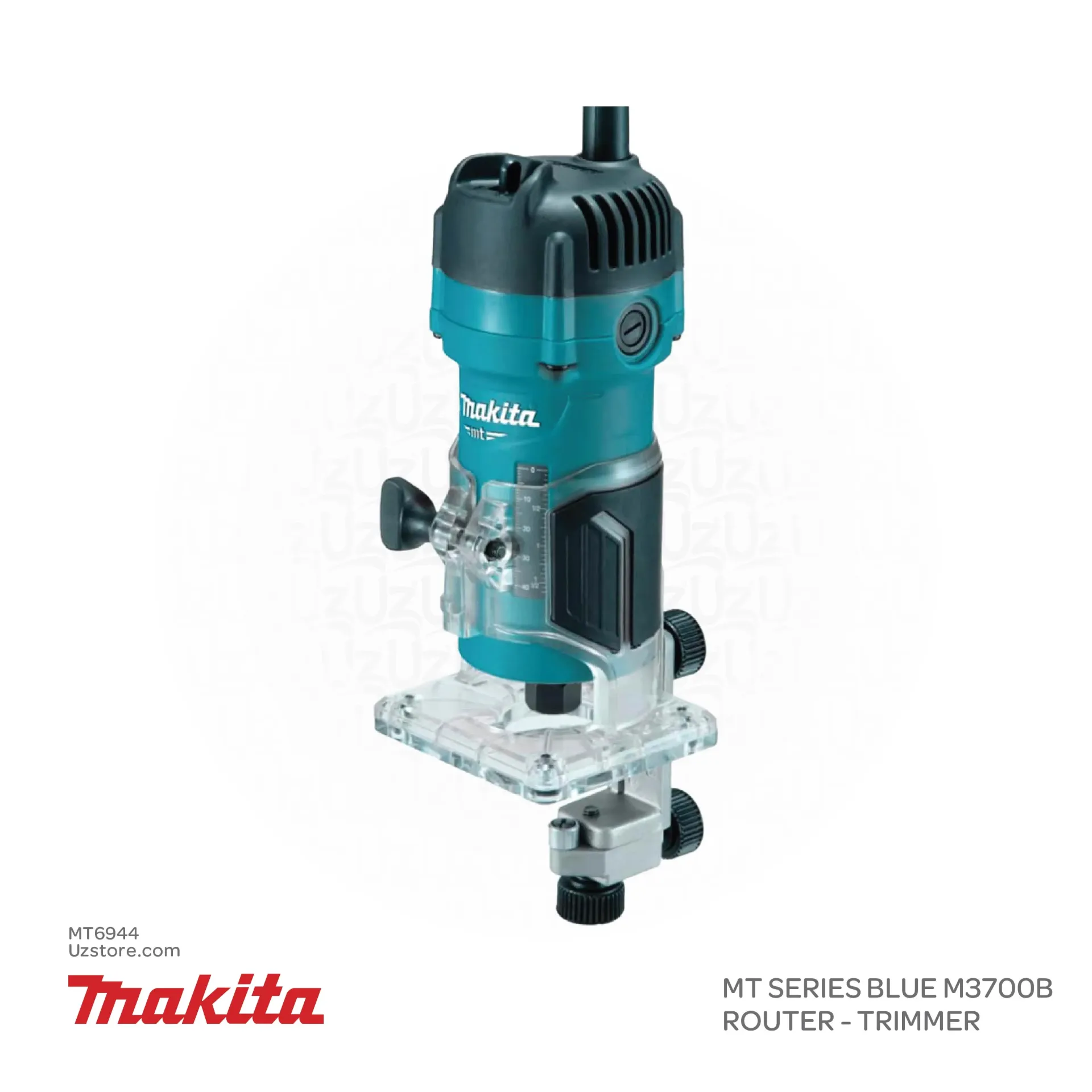 Makita MT Series Blue M3700B Router - Trimmer (Fixed Base), 6mm (1/4″), 530W