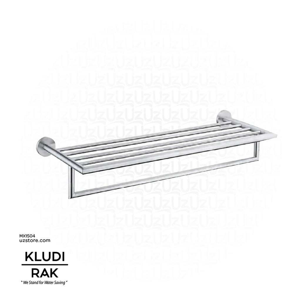 KLUDI RAK Towel Shelf with Towel Bar, 580x100x233 mm 
SS 304 Satin Finish RAK91020