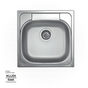 KLUDI RAK Inset Sink 48X48 Single Bowl Single Drainer S.S 304 Satin finish 3.5" Waste with siphons RAK90840