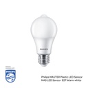 PHILIPS Master Plastic LED Sensor MAS ND 8-60W A60 E27 , 3000K Warm White 