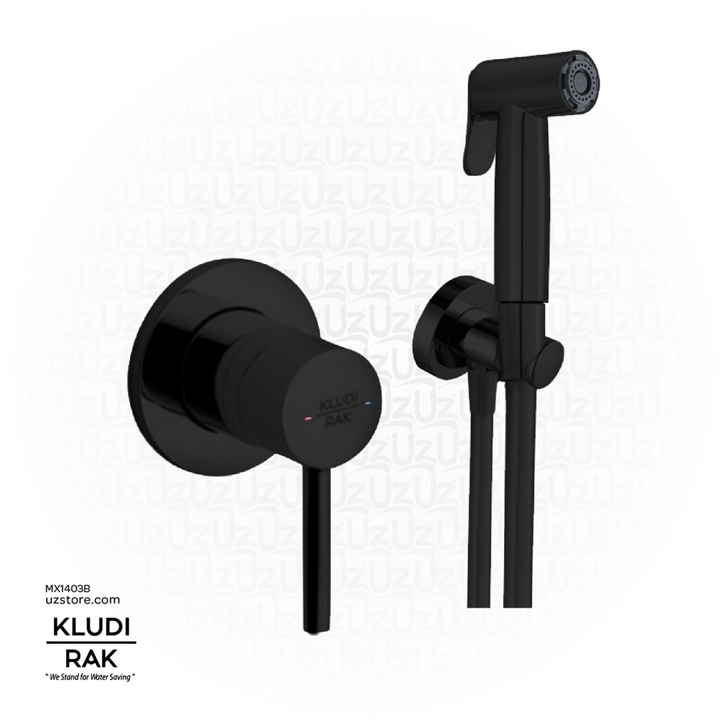 KLUDI RAK  Black ABS shattaf with concealed single lever mixer with pre-installation kit RAK3200702.BK2