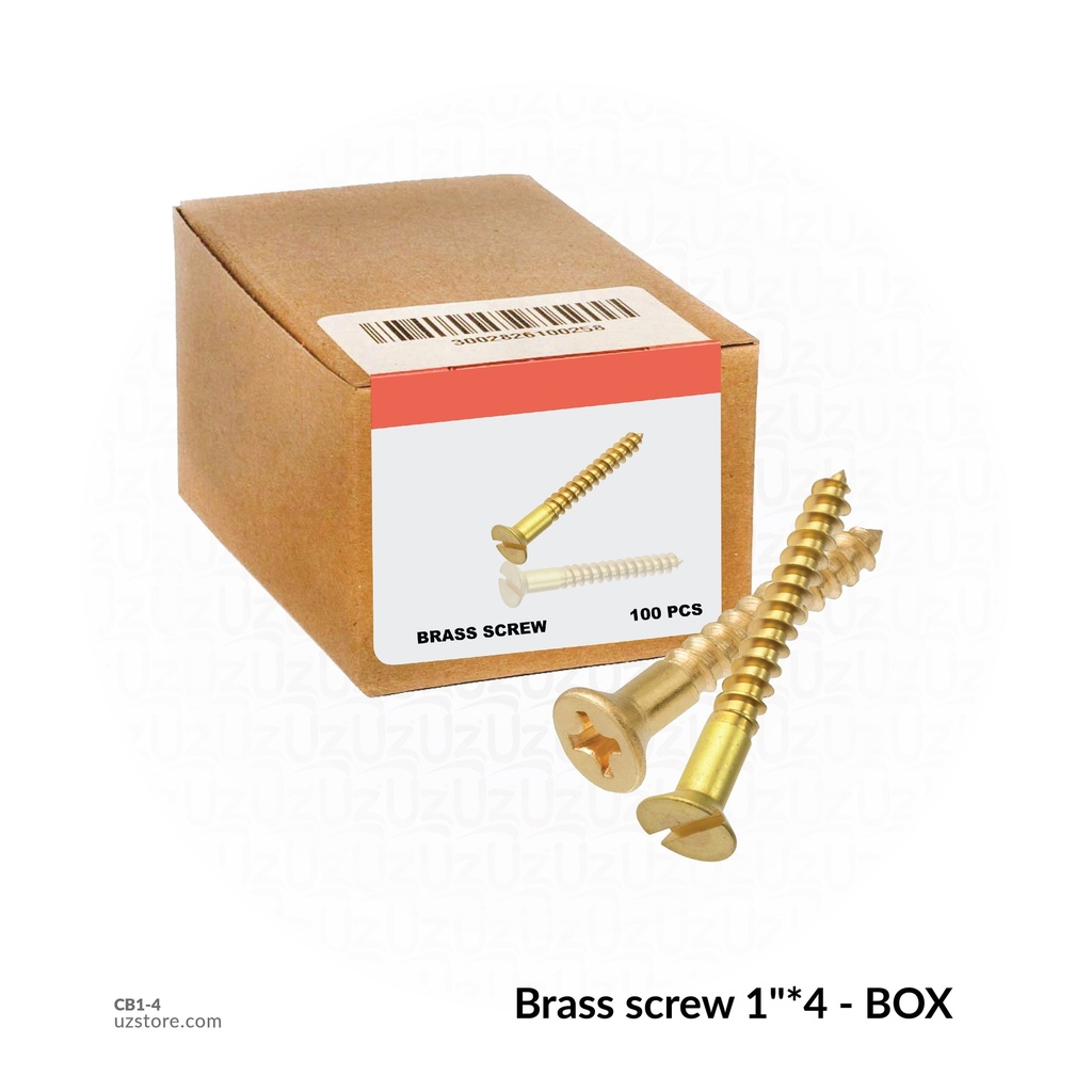 Brass screw 1&quot;*4 - BOX