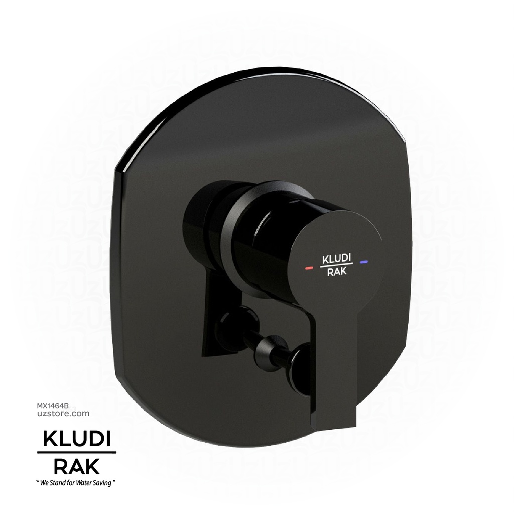 KLUDI RAK PASSION concealed single lever bath and shower mixer Black trim set RAK13075.Bk2