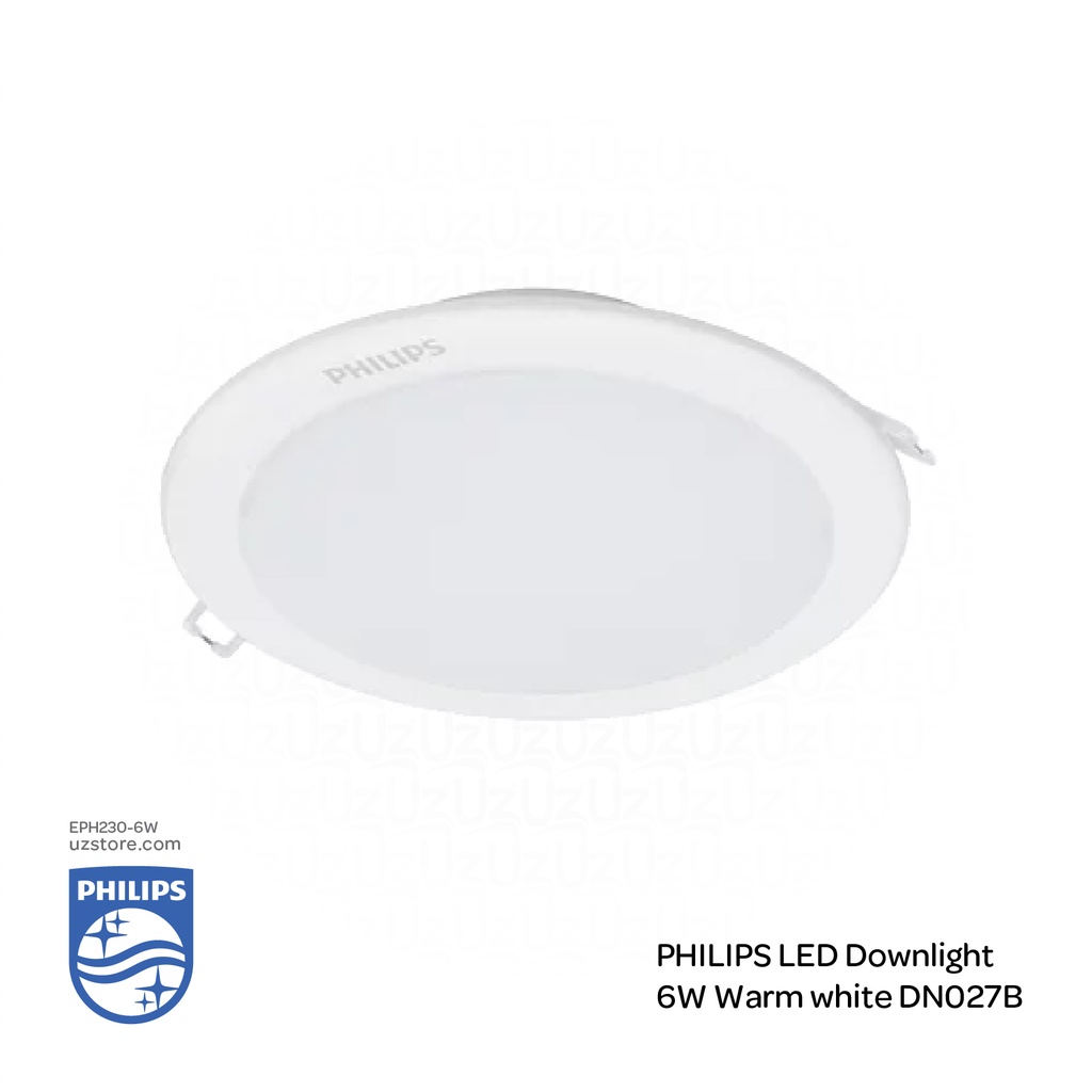 PHILIPS LED Down Light DN027B G3 D100 RD 6W , 3000K Warm White 