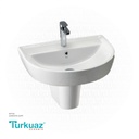 Turkuaz CeraStyle Bella Wash Basin with Half Pedestal 003300-u