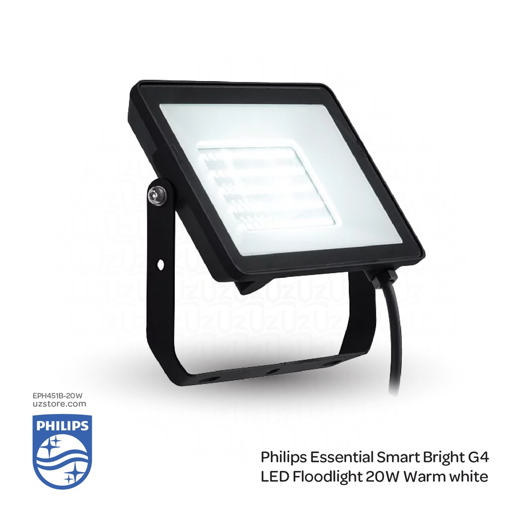 PHILIPS Essential Smart Bright LED Flood Light G4 LED18/WW BVP150 20W , 3000K Warm White 