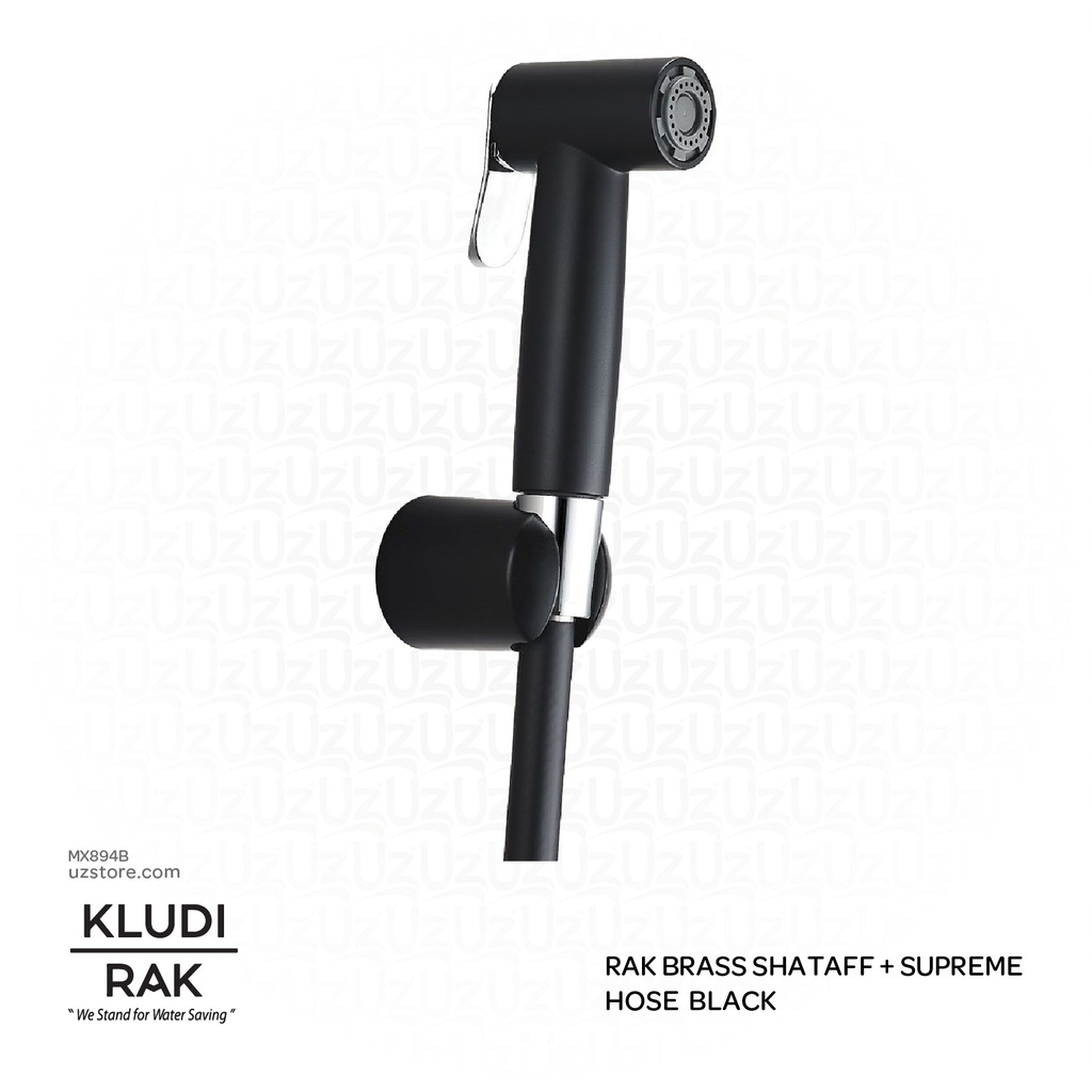 KLUDI RAK Brass Shattaf with Supreme Hose and Wall Bracket,
Matt Black RAK32002.BK2