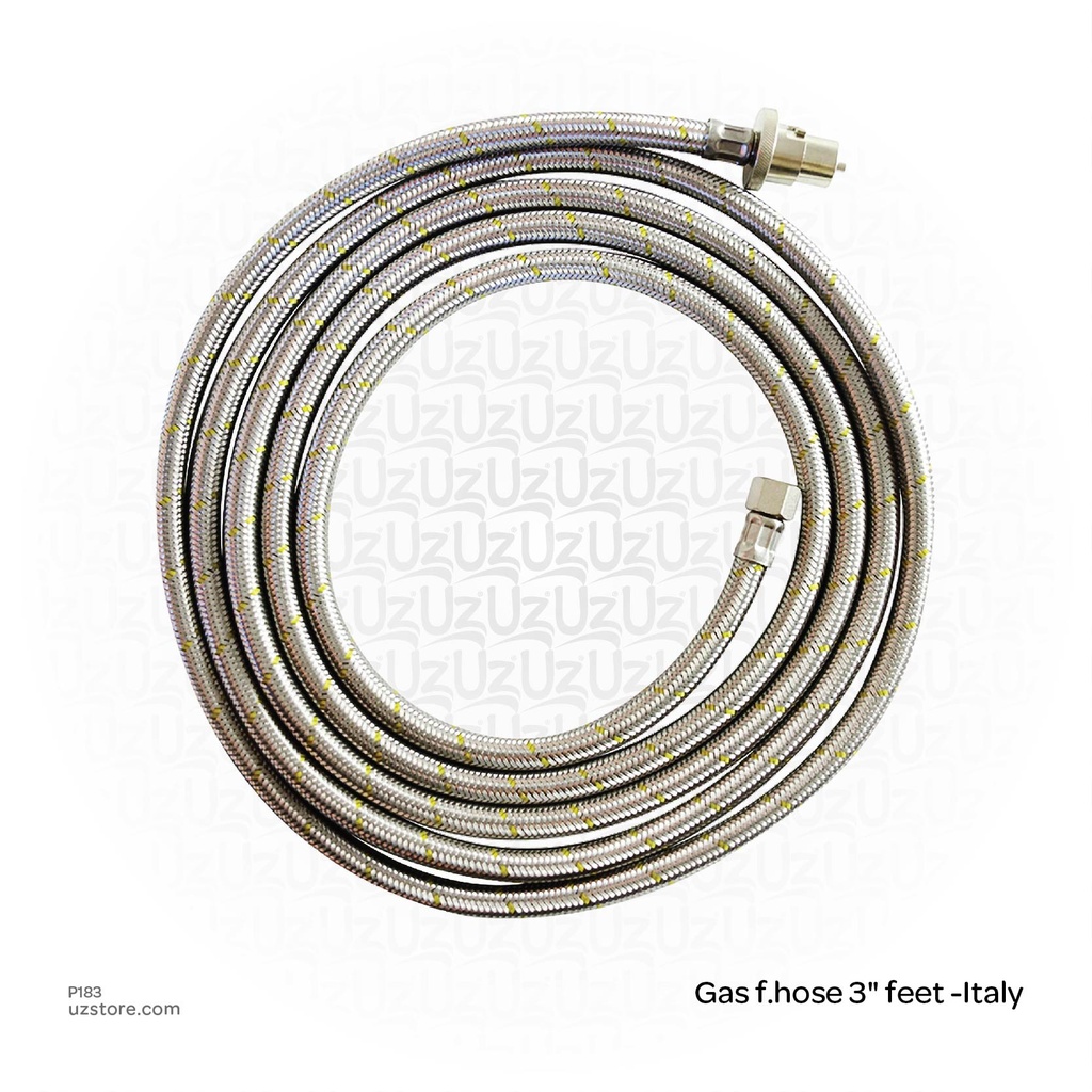 Gas f.hose 3" feet -Italy