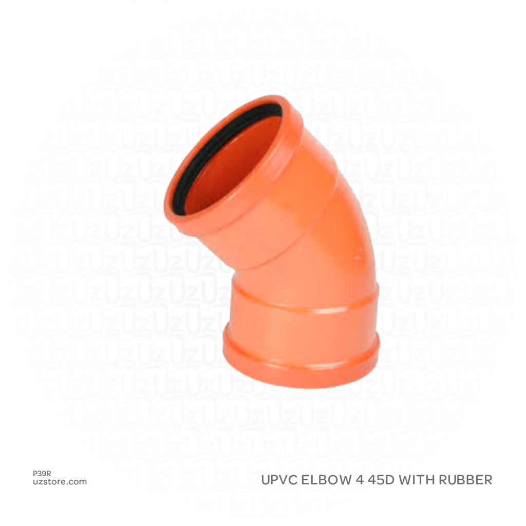 UPVC ELBOW 4 45D WITH RUBBER