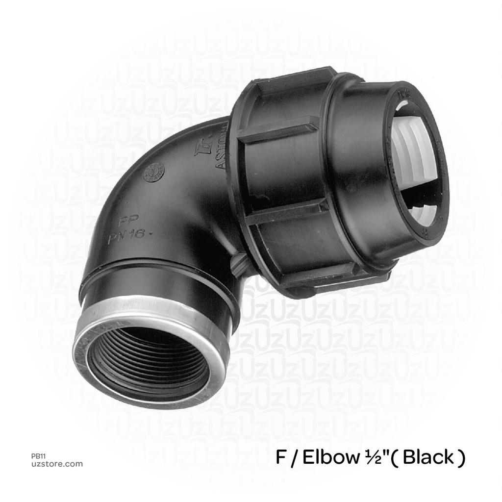 F / Elbow ½"( Black )
