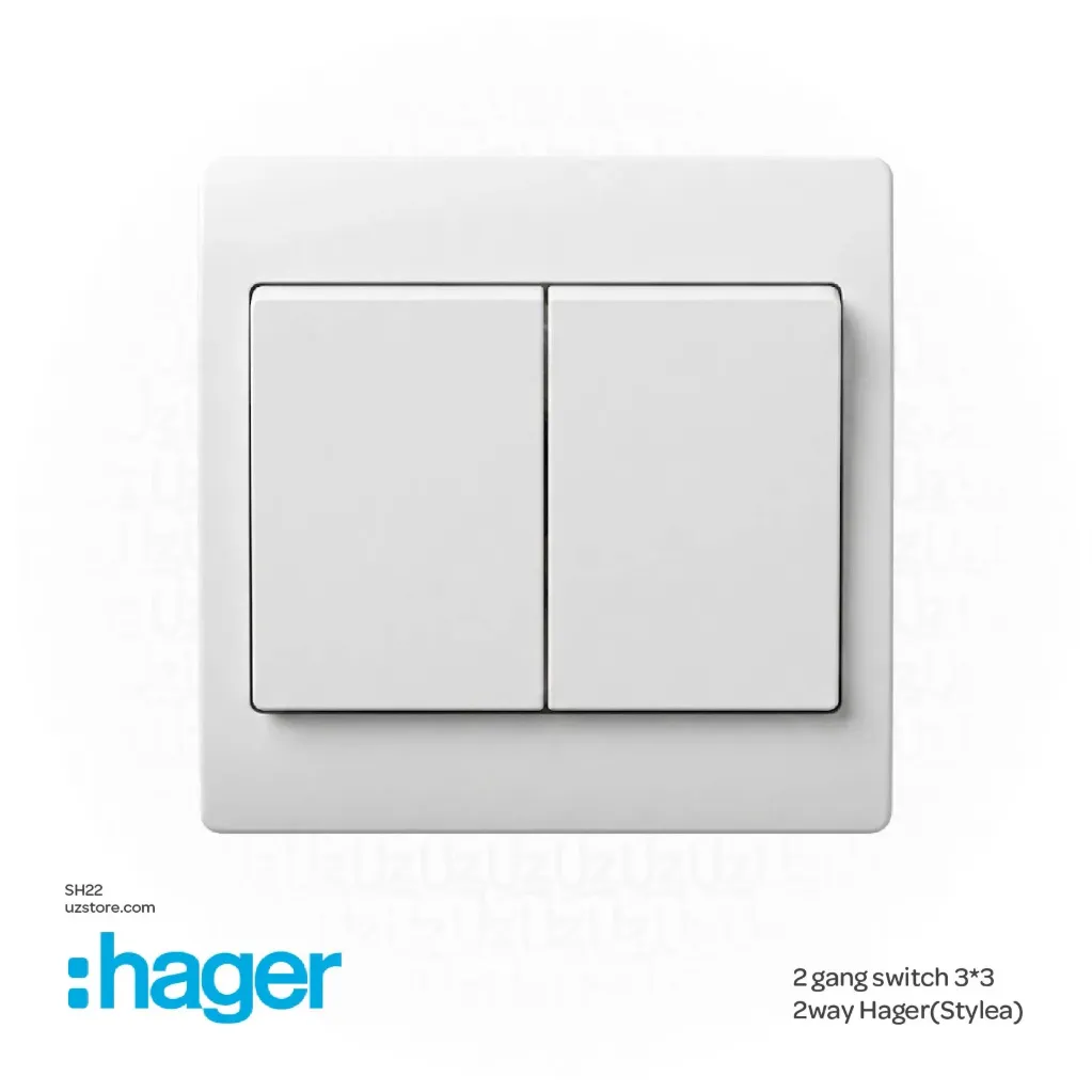 2 gang switch 3*3 2way Hager(Stylea)