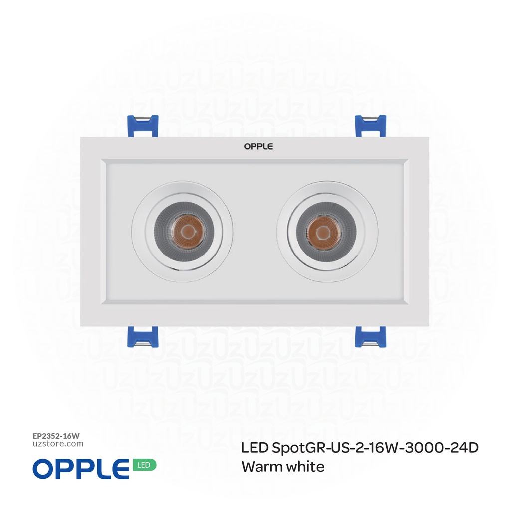OPPLE LED SpotGR-US-2-16W-3000-24D-WH-GP , 3000K Warm White 541003340900