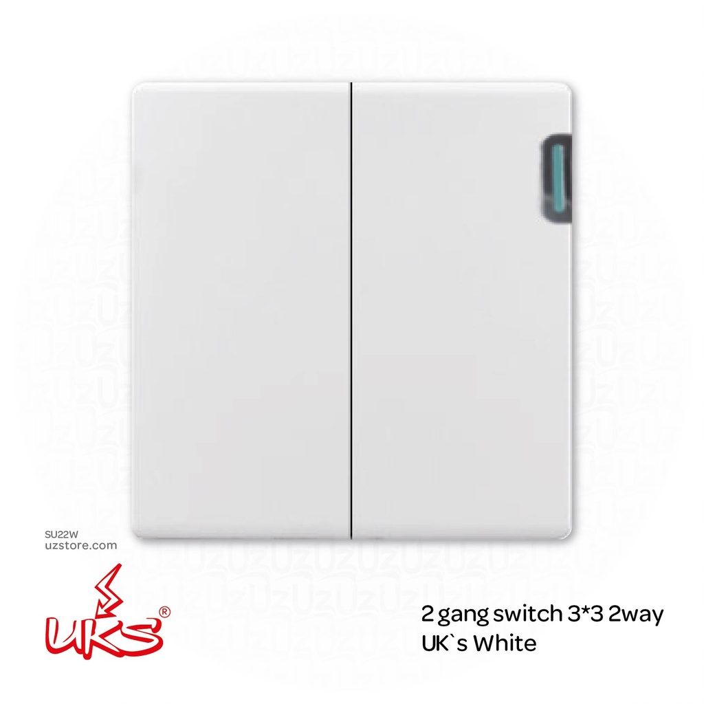 2 gang switch 3*3 2way UK`s White