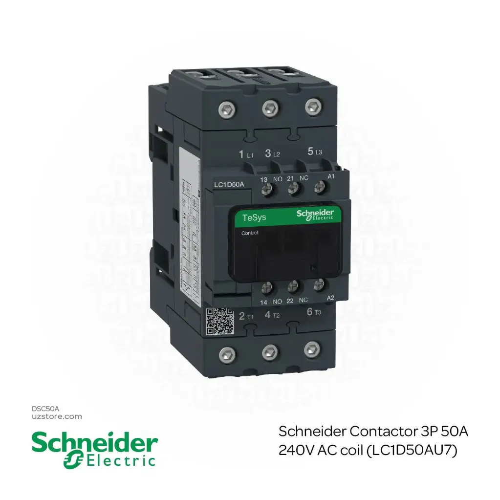 Schneider Contactor 3P 50A 240V AC coil (LC1D50AU7)