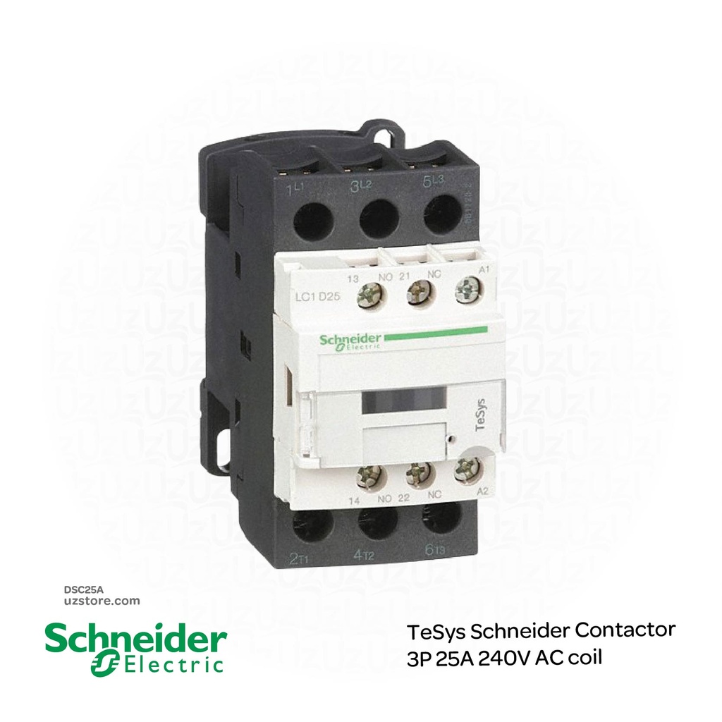 TeSys Schneider Contactor 3P 25A 240V AC (LC1D25U7)