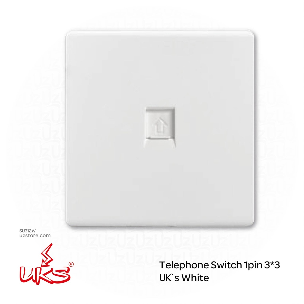Telephone Switch 1pin 3*3 UK`s White