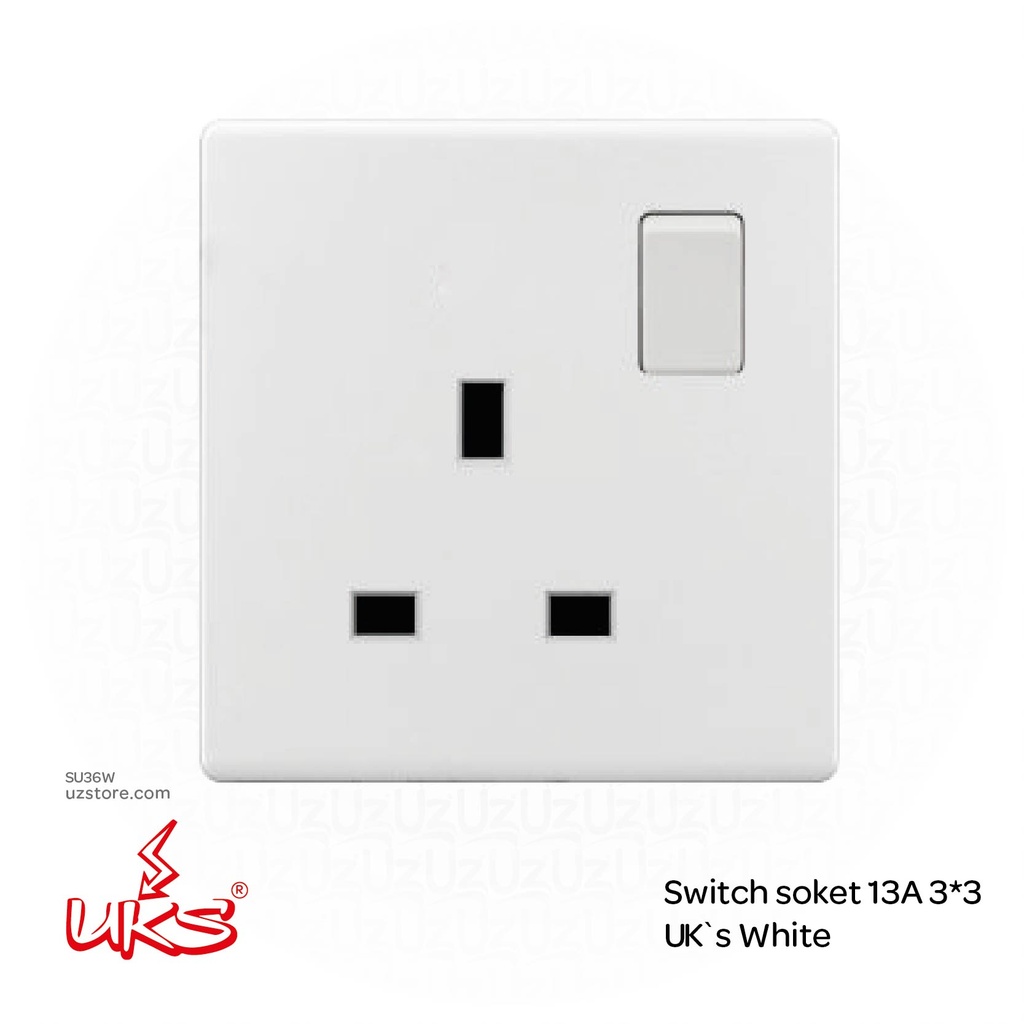 Switch soket 13A 3*3 UK`s White (V1521)