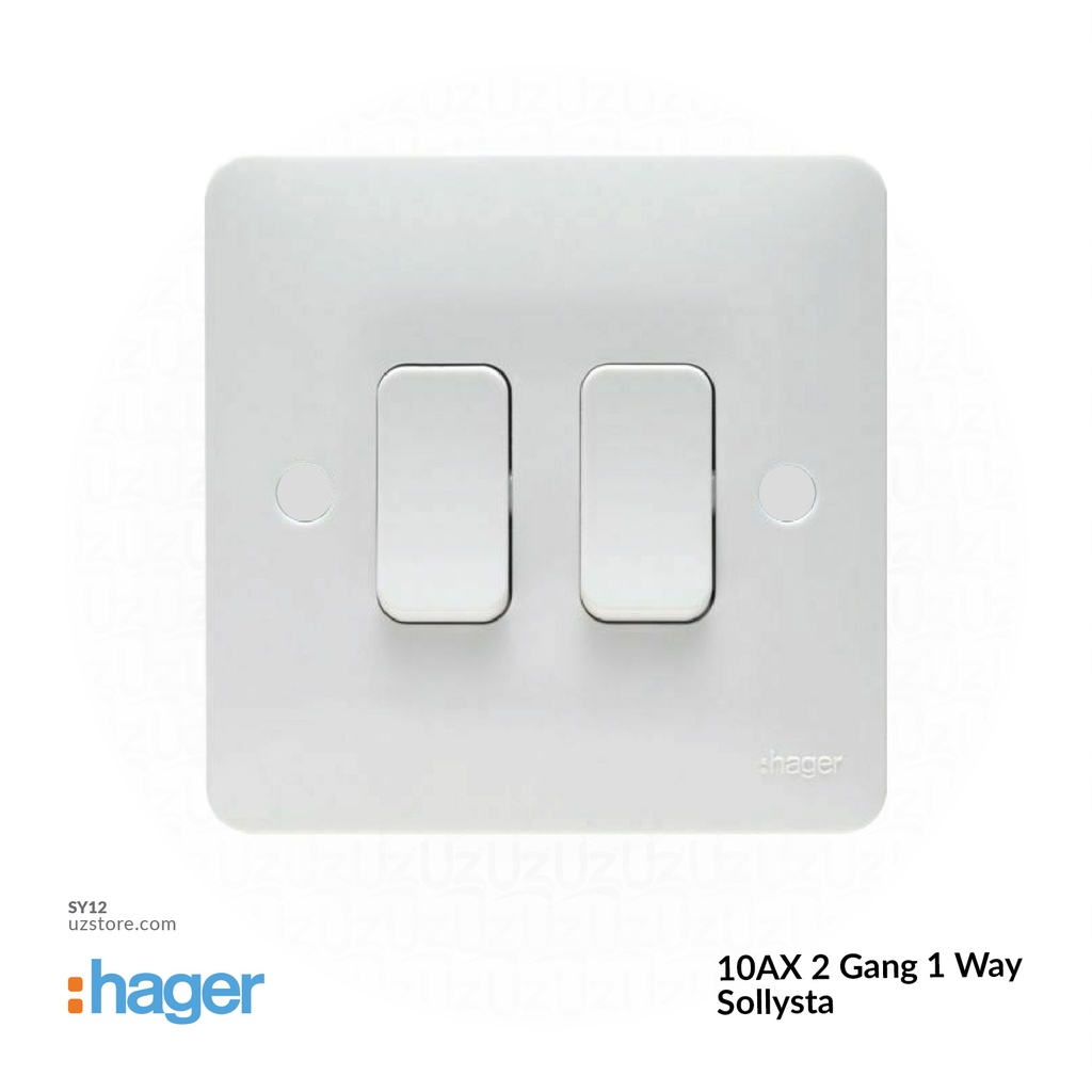 2 gang switch 3*3 1way Hager(Sollyster)