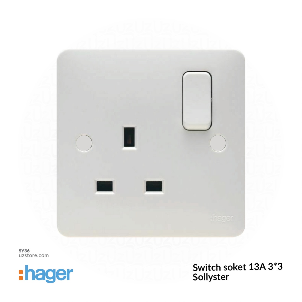 Switch Socket 13A 3*3 Hager(Sollyster)