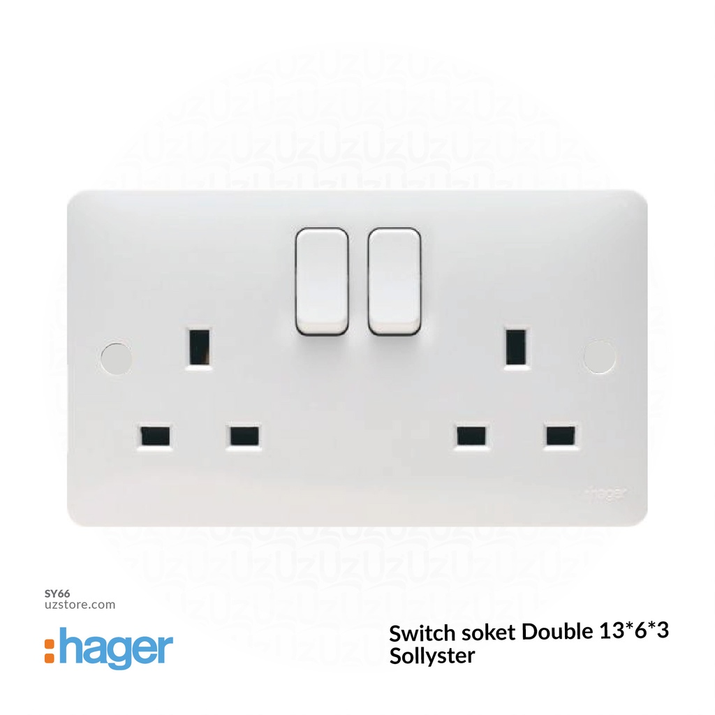Switch soket Double 13*6*3 Hager(Sollyster)