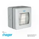 1 gang switch 3*3 1way Hager WaterProof