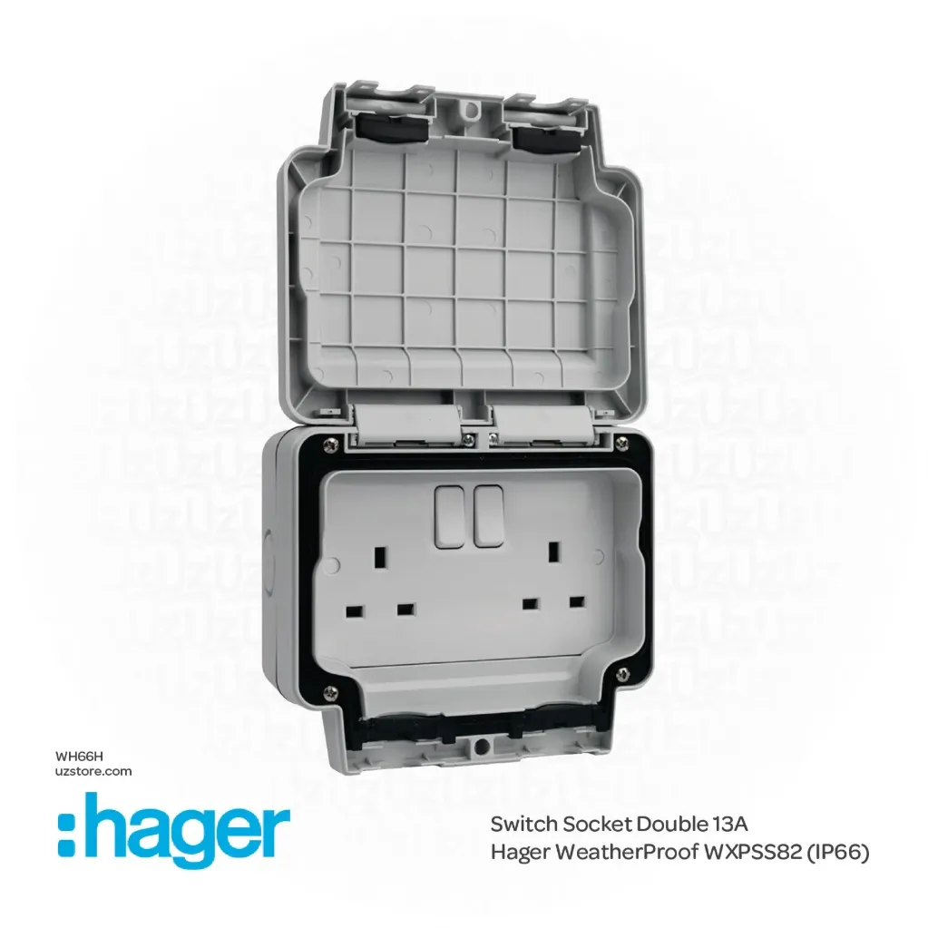 [WH66H] سويك ساكت 13A Hager WeatherProof IP66