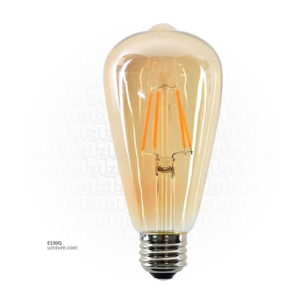 [E130Q] Clear LED Filament lamp ST64-4 Wires-WW