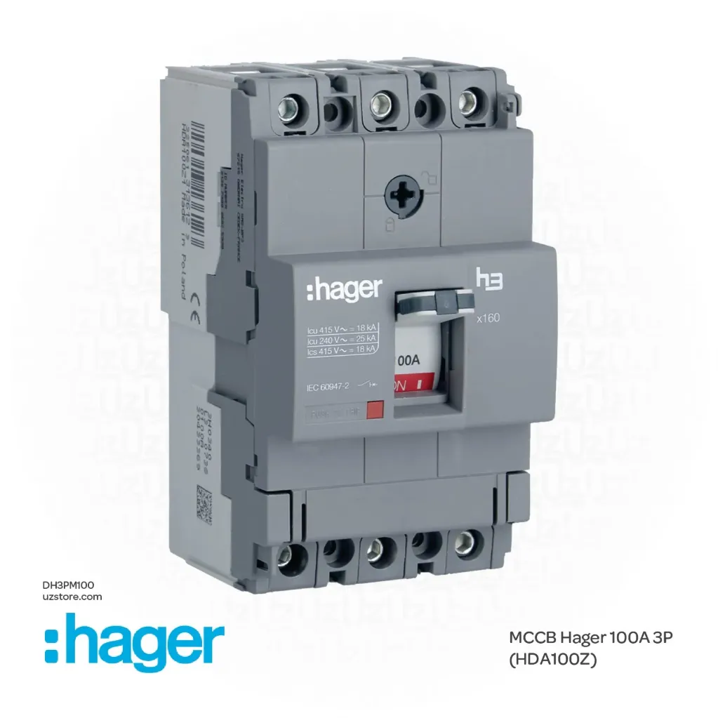 MCCB Hager 100A 3P (HDA100Z)