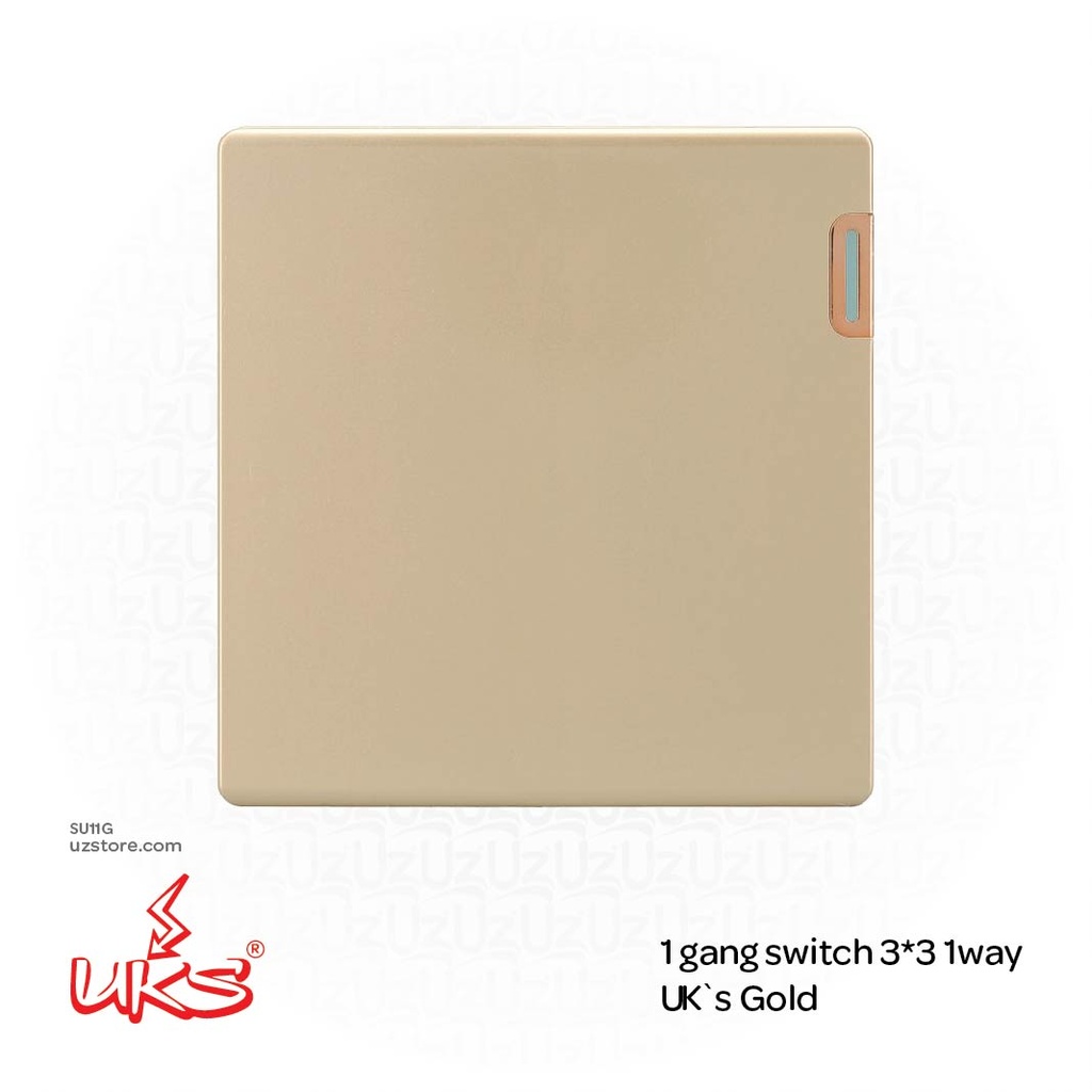 1 gang switch 3*3 1way UK`s Gold