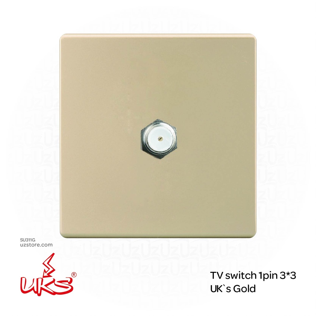 TV switch 1pin 3*3 UK`s Gold