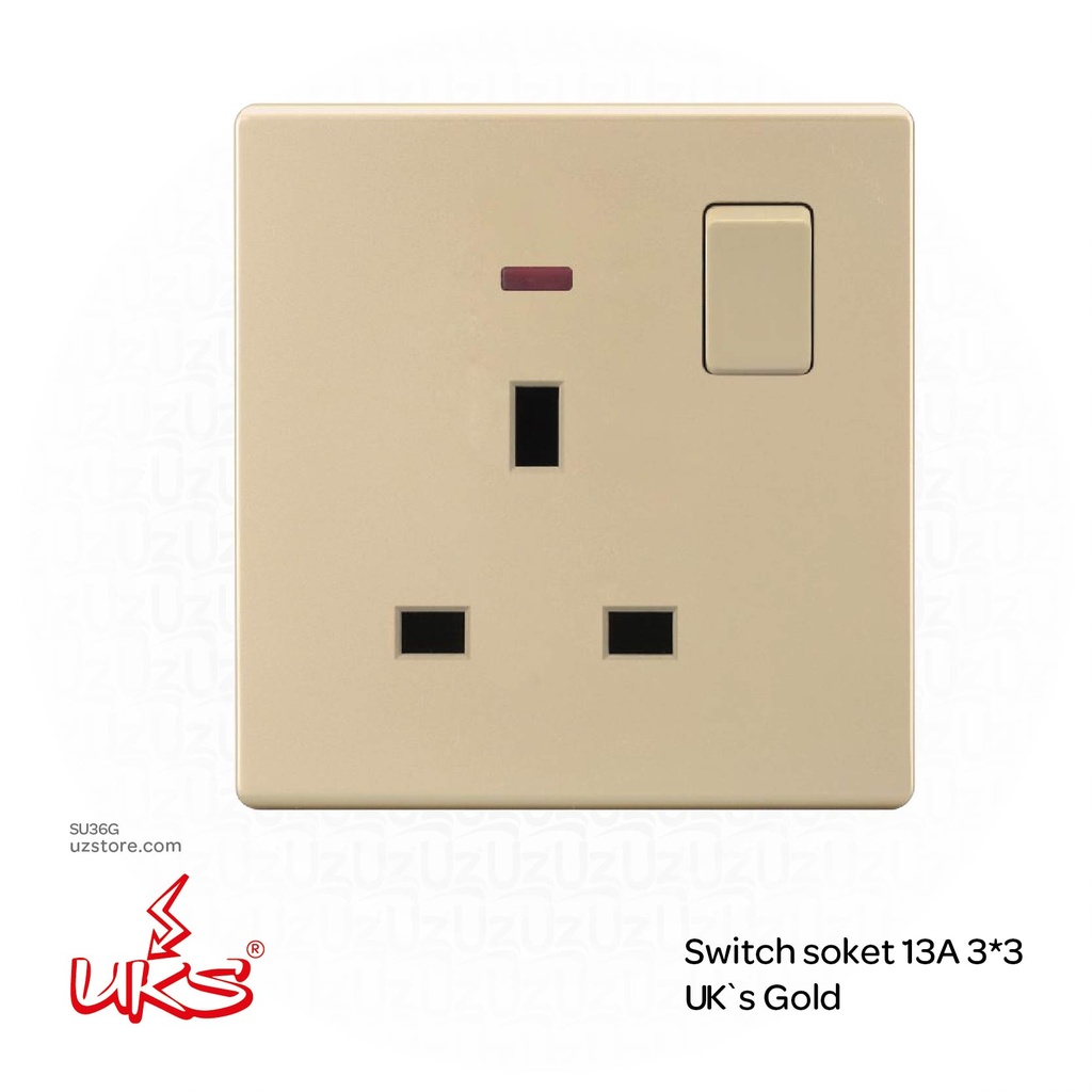 Switch soket 13A 3*3 UK`s Gold