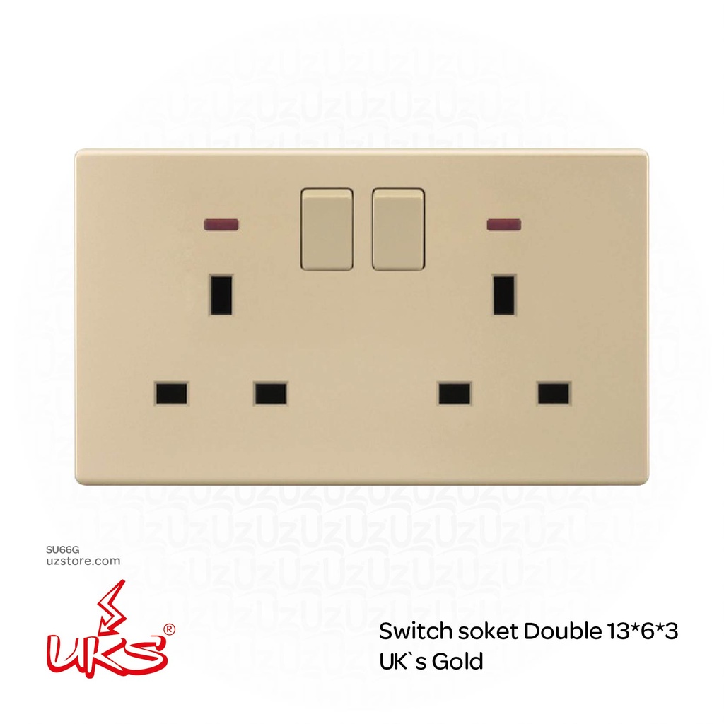 Switch soket Double 13*6*3 UK`s Gold (GDV1522)