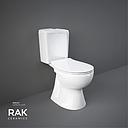 RAK - FLORA Water Closet S trap + Flush Tank & Seat Cover FL17AWHA+FL20AWHA+FL05SCQRAWHA