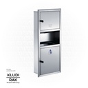 KLUDI RAK Paper Towel Dispenser with Waste Receptacle, 
Recessed, SS 304 Satin Finish, RAK90511