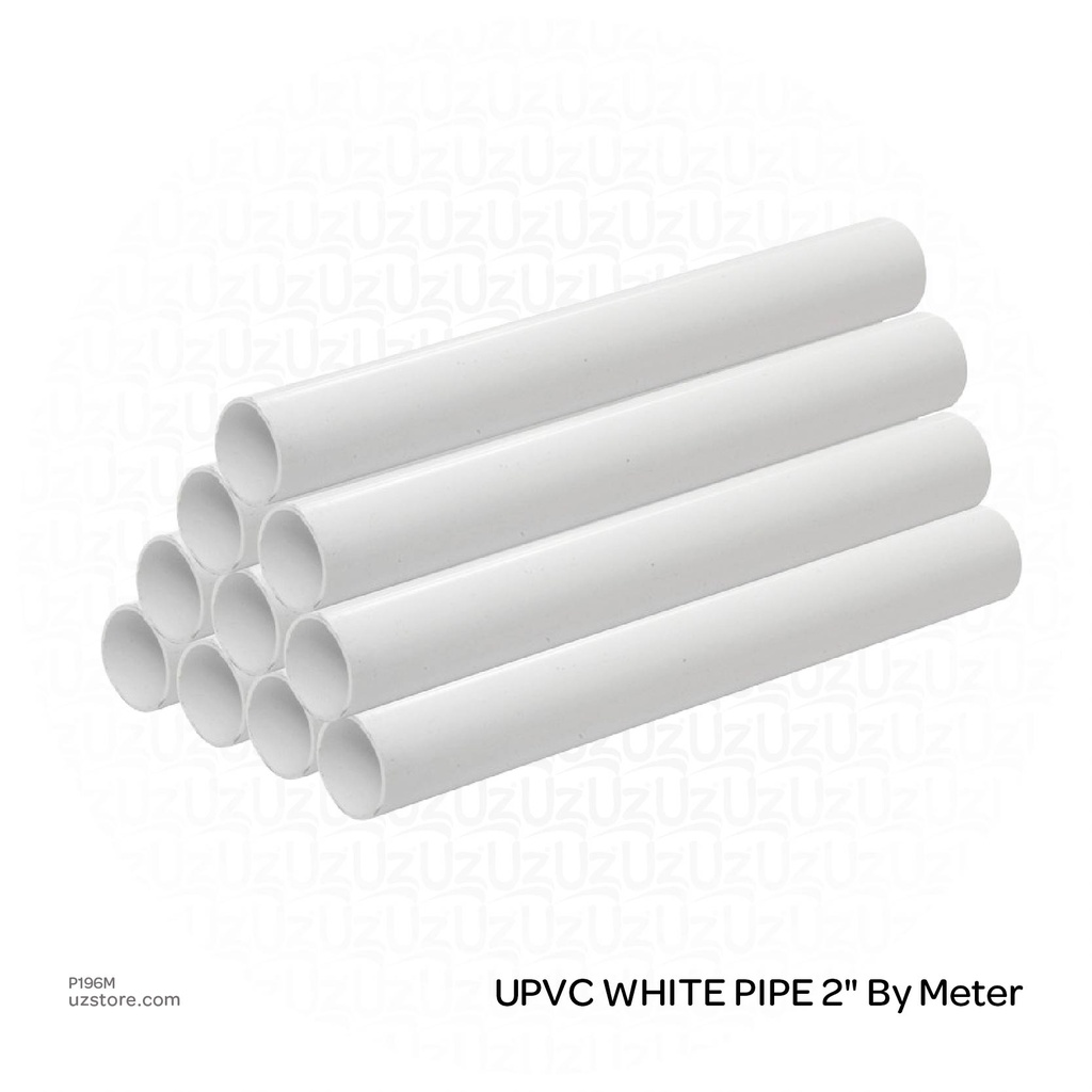[p196m] 2" UPVC WHITE PIPE By Meter