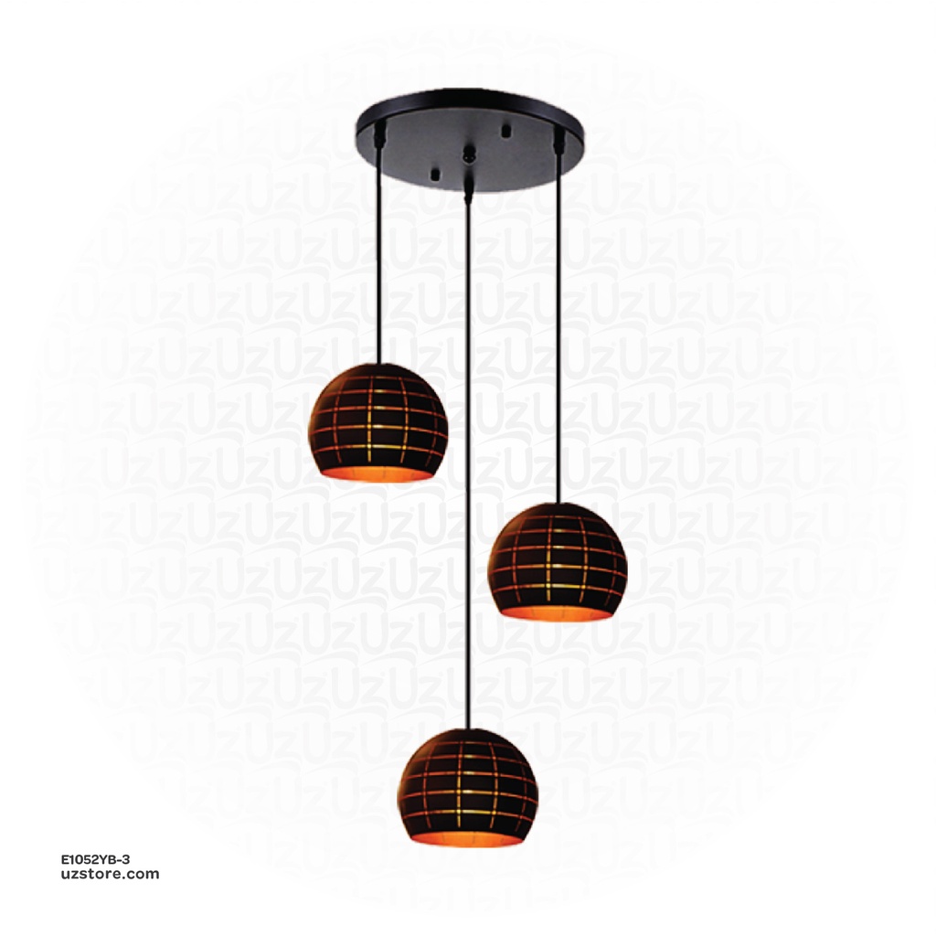 Black Triple Pendant Light 5002/3