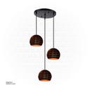 Black Triple Pendant Light 5002/3