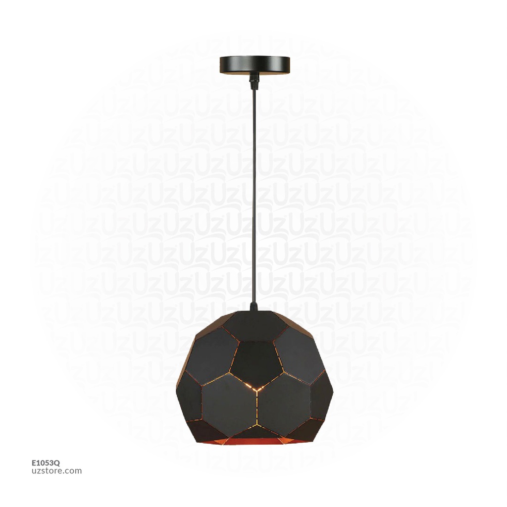 [E1053Q] Pendant Light 7499/1 Black 300*300