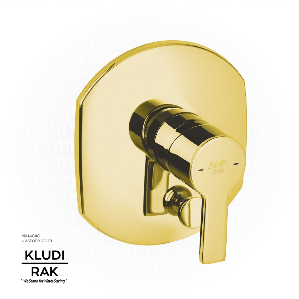 KLUDI RAK Passion Concealed Single Lever Bath and Shower Mixer Trim Set,
 Gold RAK13075.GD1