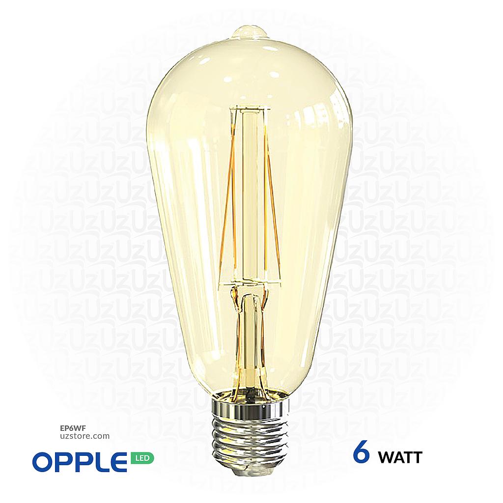 أوبل إضاءة ليد إنارة 6 واط، 3000 كلفن لون ضوء أبيض دافئ
OPPLE Filament Lamp E27