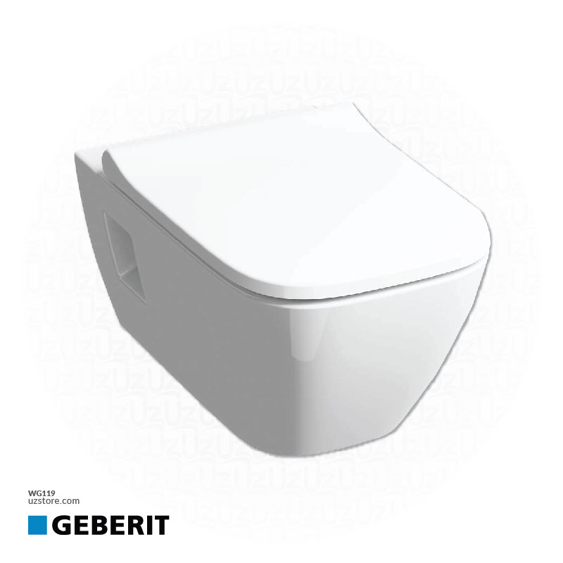 Geberit smyle square wall hung wc white + soft close seat cover GB500.200.01.1+GB500.240.01.1
